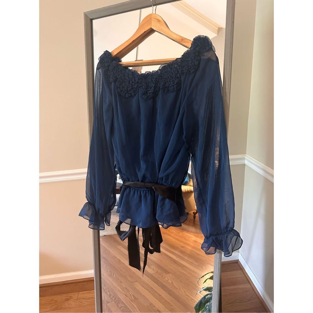 Victor Costa Shear Sleeves Formal Top Size Large